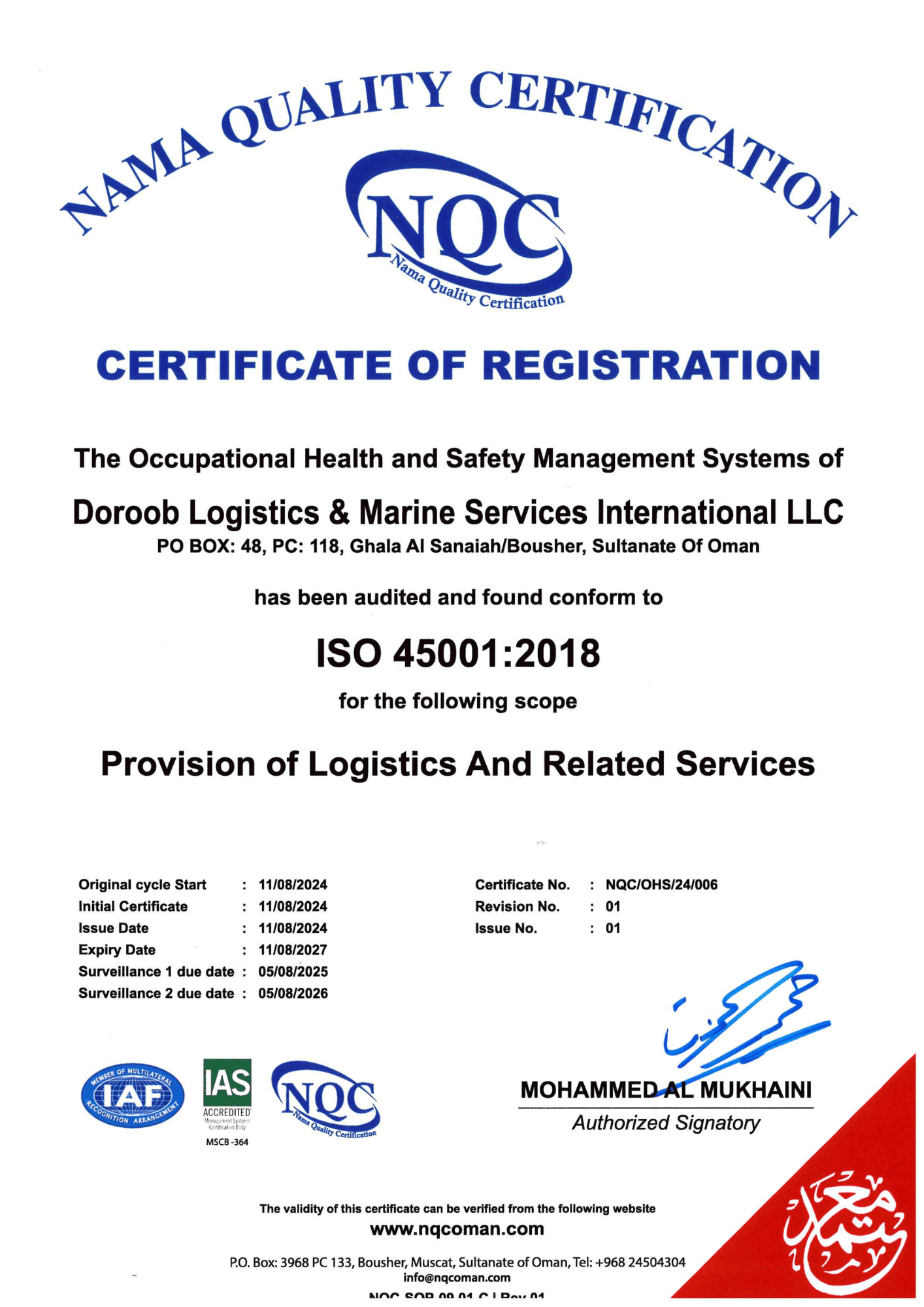 Certificate Of Registration